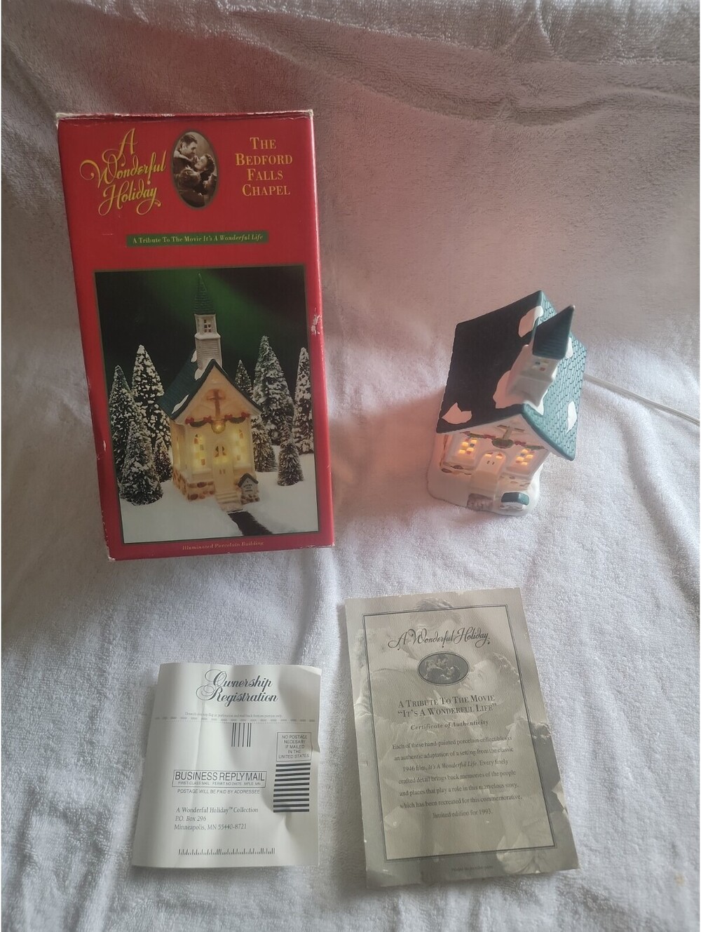 It’s A Wonderful Life Holiday Bedford Falls Chapel 1994 Christmas Missing Figure